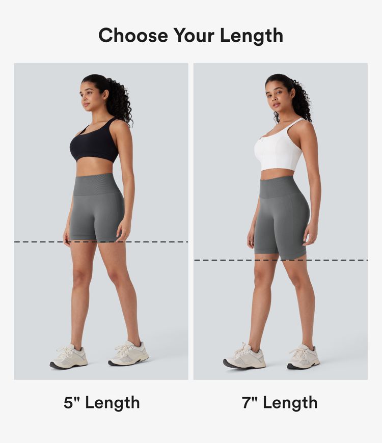 OneForm Seamless Flow High Waisted Tummy Control Butt Lifting Yoga Biker Shorts 5''