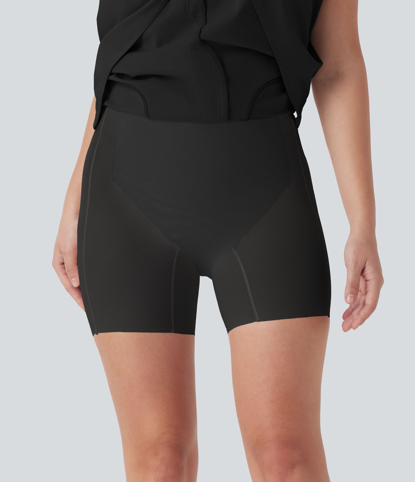 High Waisted Tummy Control Butt Lifting Casual Bodycon Skirt with Built-in Shapewear Shorts