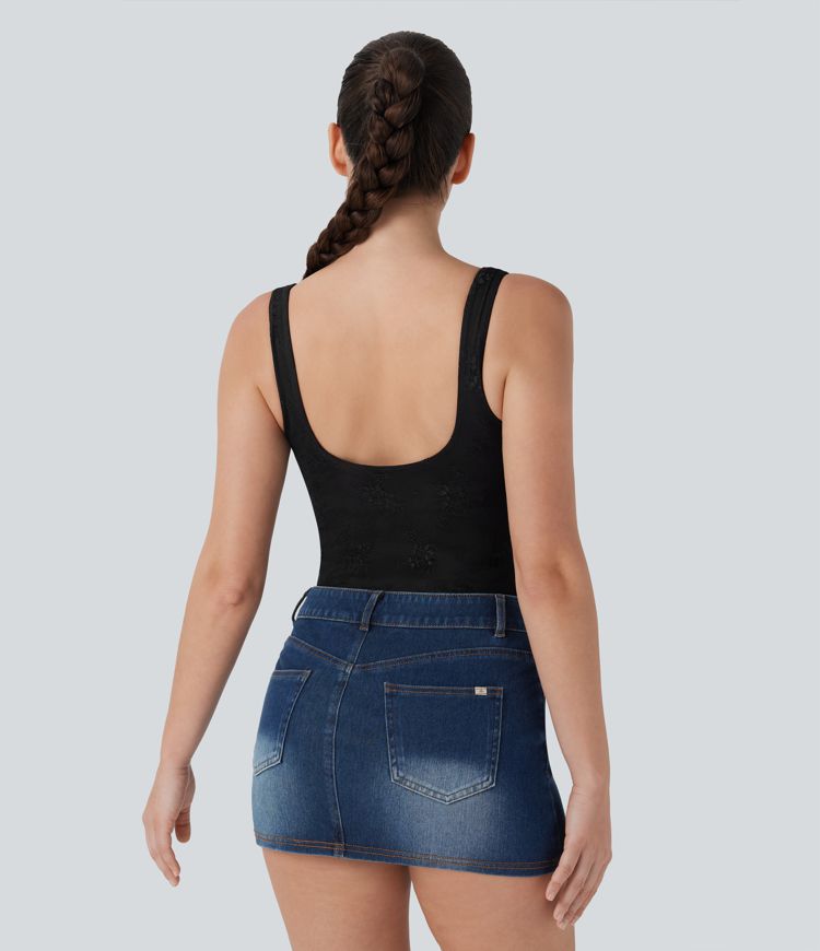 Backless Lace Casual Bodysuit