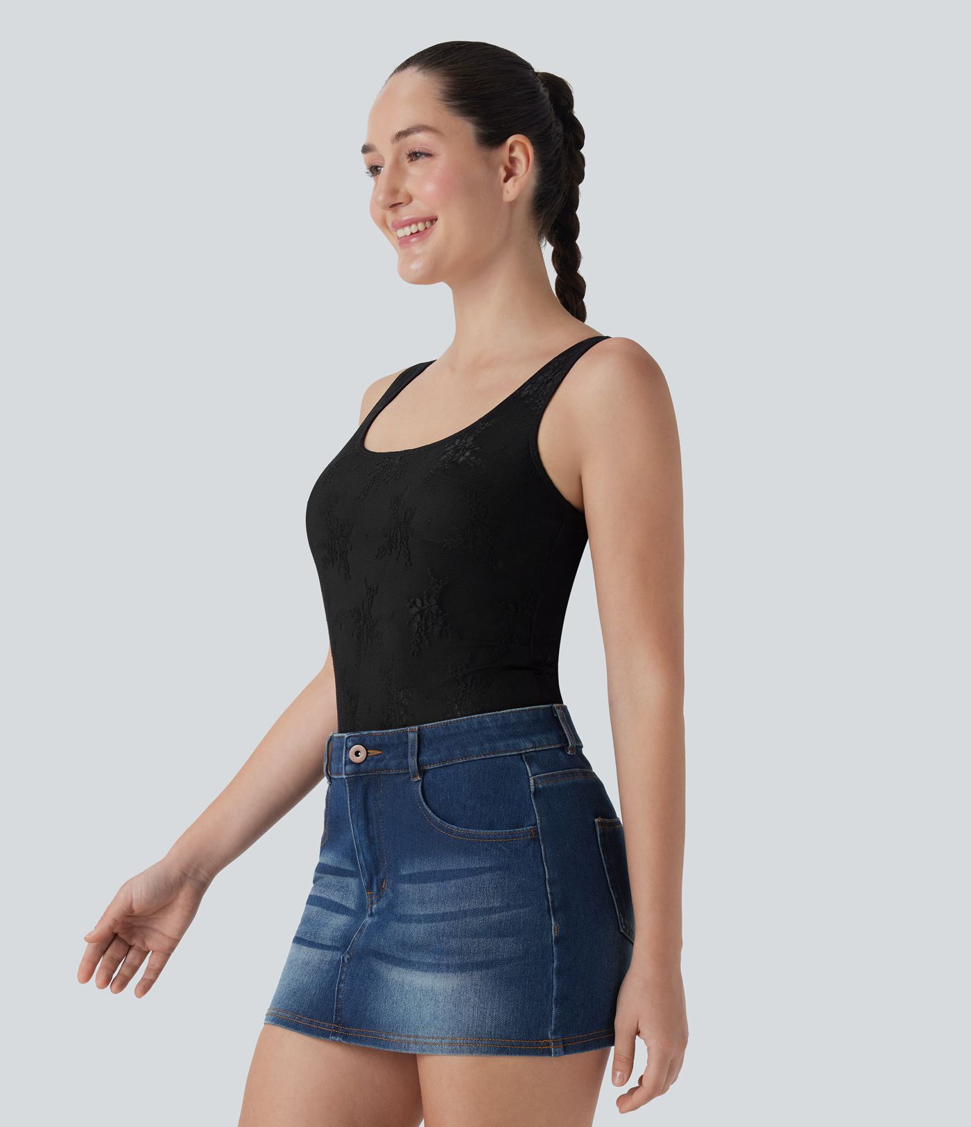 Backless Lace Casual Bodysuit