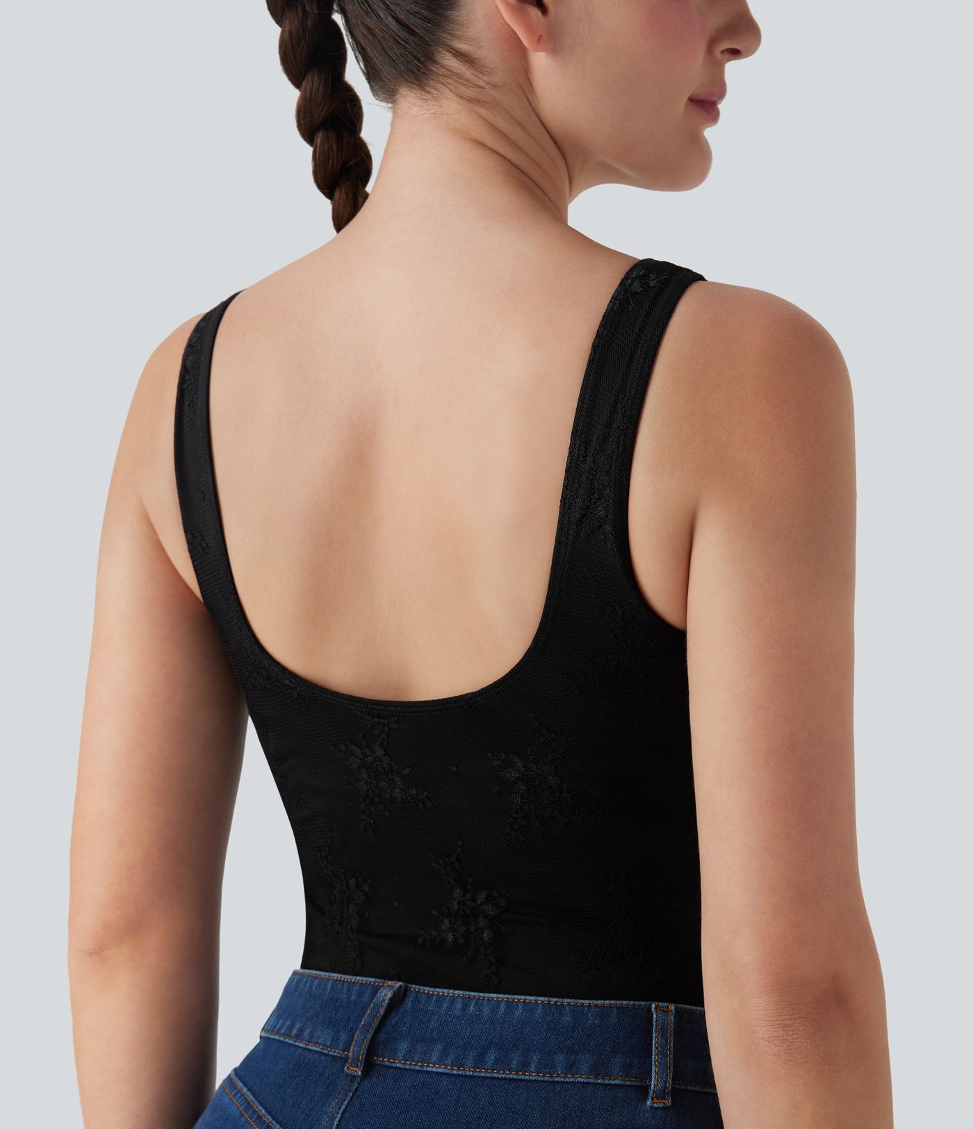 Backless Lace Casual Bodysuit