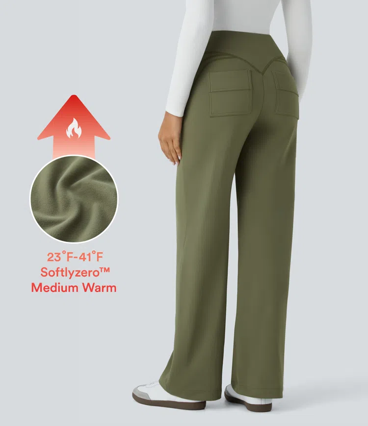 SoftlyZero™ Plush Thermal High Waisted Pocket Casual Pants
