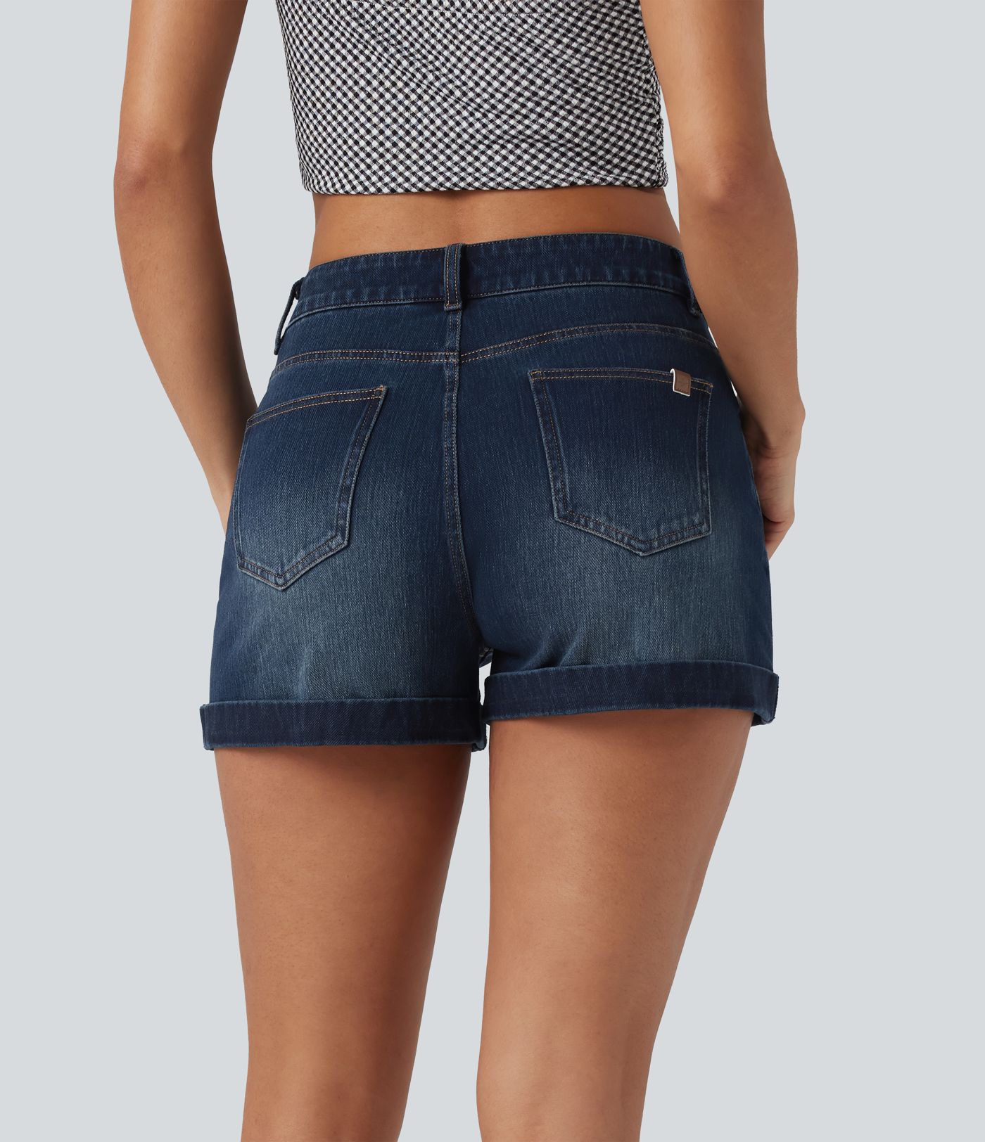 Halara Flex™ Mid Rise Zipper Pockets Denim Women Mini Casual Shorts 3''