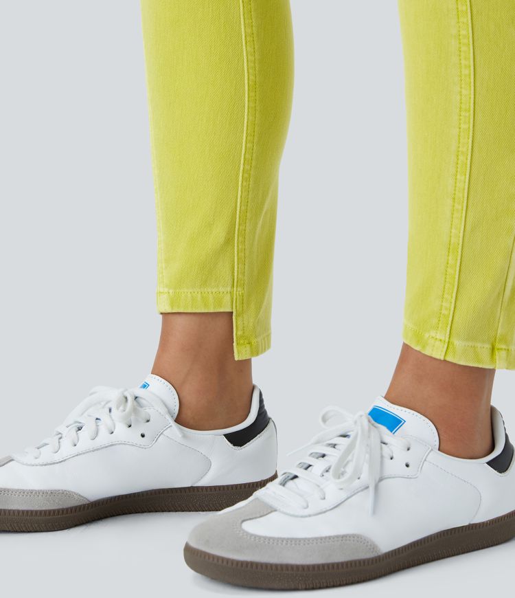 Halara Flex™ Mid Rise Zipper Pockets Colorful Casual Skinny Jeans