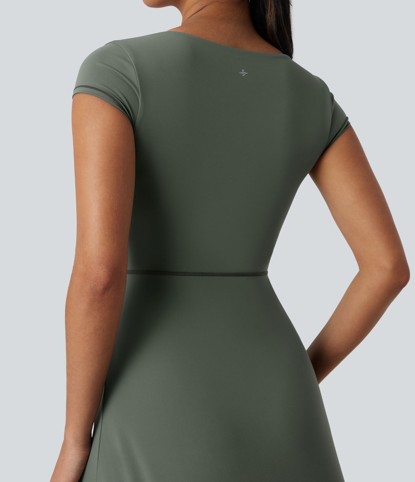 Robe décontractée mini 2-en-1 Softlyzero™ Plush à col carré style corset avec poche