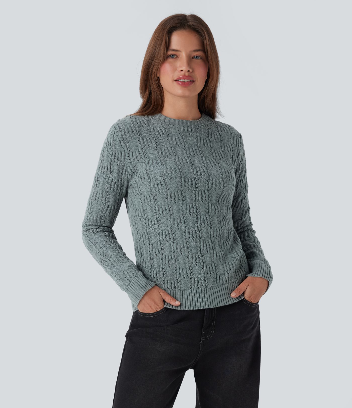 Rundhals Langarm Casual Pullover