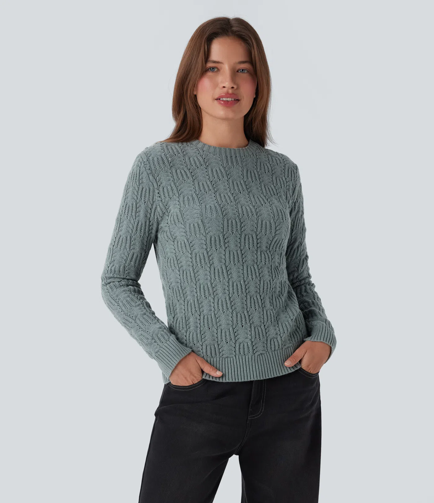 Round Neck Long Sleeve Casual Sweater