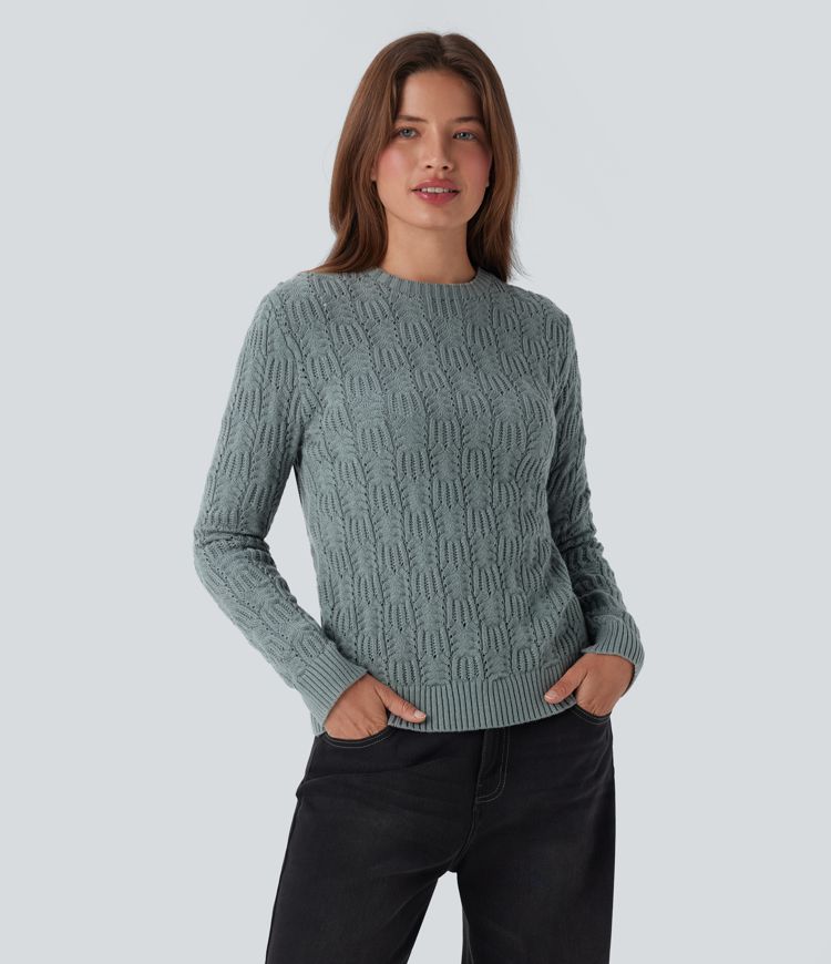 Round Neck Long Sleeve Casual Sweater