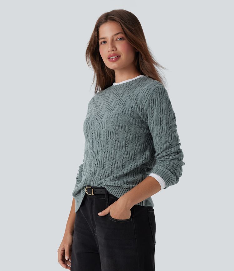 Round Neck Long Sleeve Casual Sweater