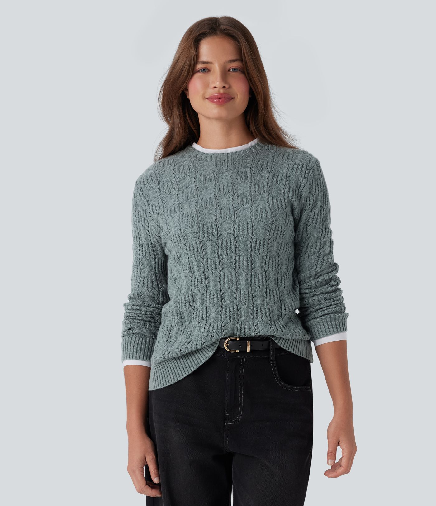 Rundhals Langarm Casual Pullover