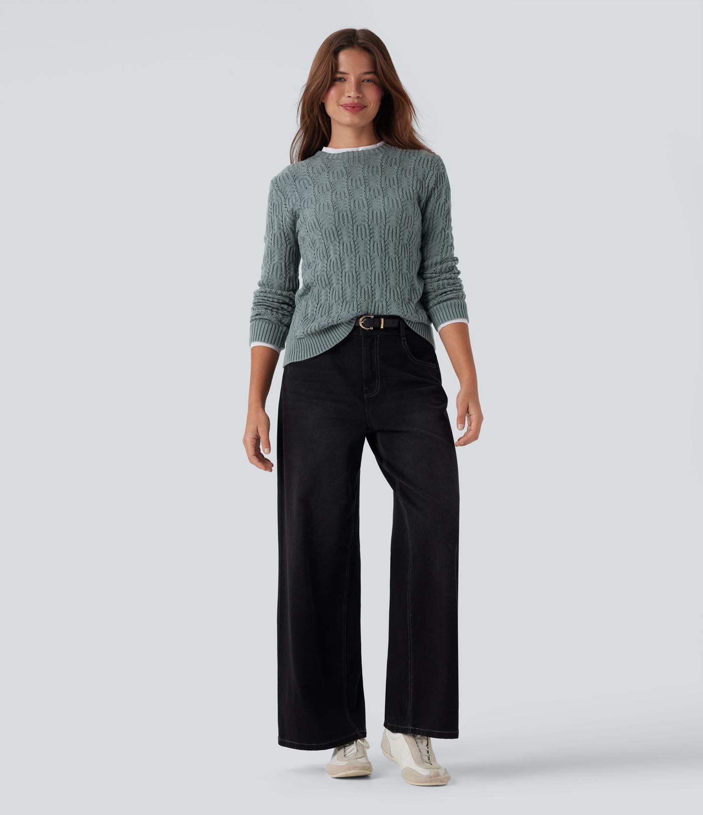 Rundhals Langarm Casual Pullover