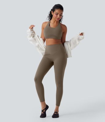 Halara UltraSculpt™ SoCinched Hohe Taille Bauchkontrolle Po-Lifting Geraffte Taschen Formende Yoga-Leggings