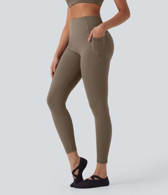 Halara UltraSculpt™ SoCinched Hohe Taille Bauchkontrolle Po-Lifting Geraffte Taschen Formende Yoga-Leggings