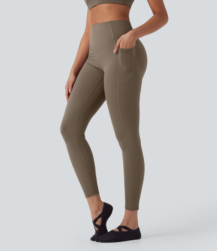 Halara UltraSculpt™ SoCinched Hohe Taille Bauchkontrolle Po-Lifting Geraffte Taschen Formende Yoga-Leggings
