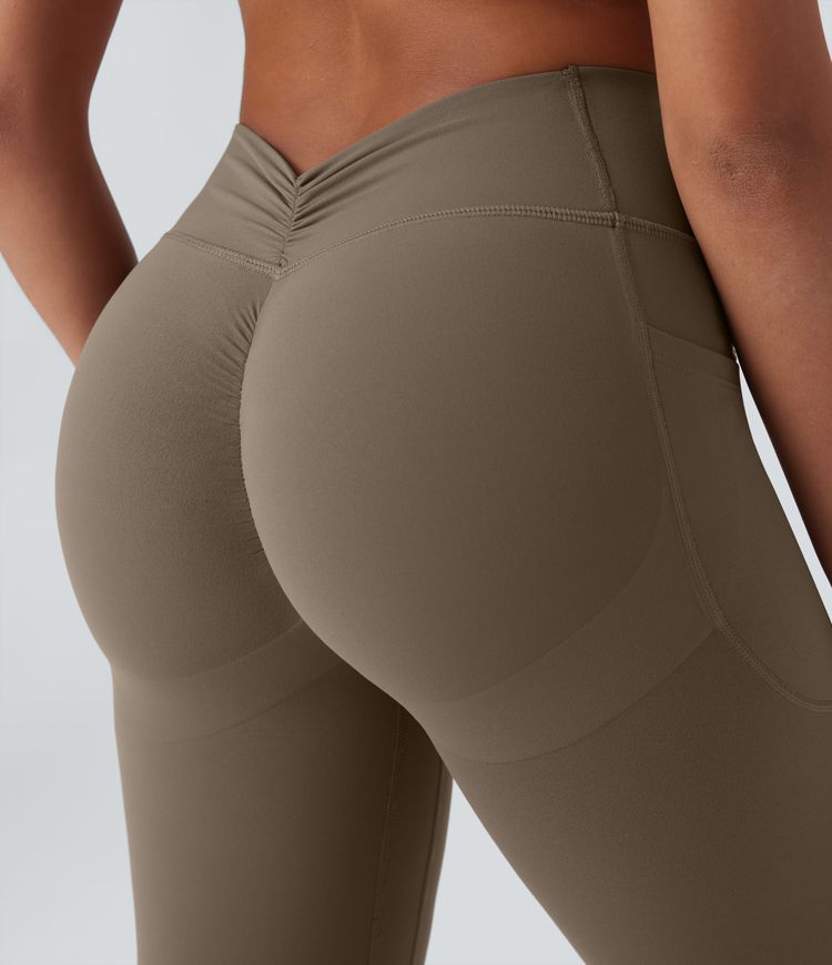 Halara UltraSculpt™ SoCinched Hohe Taille Bauchkontrolle Po-Lifting Geraffte Taschen Formende Yoga-Leggings