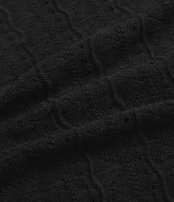 High Waisted 2-in-1 Open Knit Knee Length Casual Sweater Skirt with Pockets