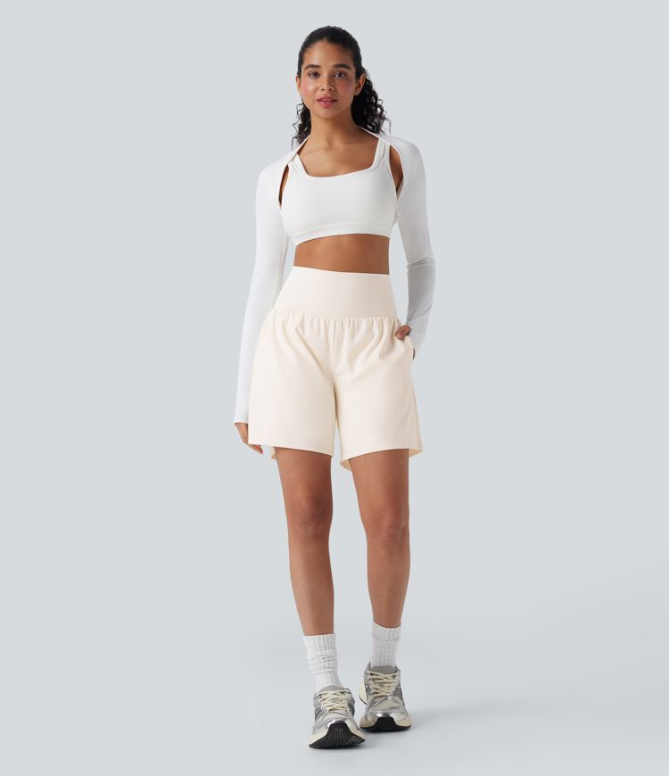 SoftlyZero™ Airy Super High Waisted 2-in-1 Cool Touch Yoga Shorts 7" with Pockets