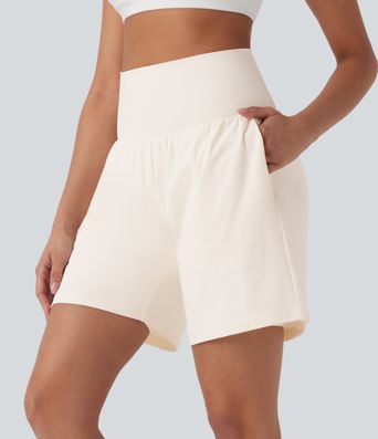 SoftlyZero™ Airy Super High Waisted 2-in-1 Cool Touch Yoga Shorts 7" with Pockets