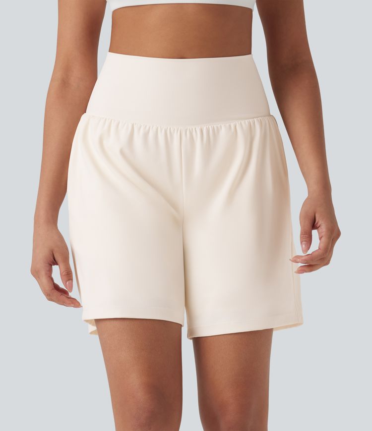 SoftlyZero™ Airy Super High Waisted 2-in-1 Cool Touch Yoga Shorts 7" with Pockets