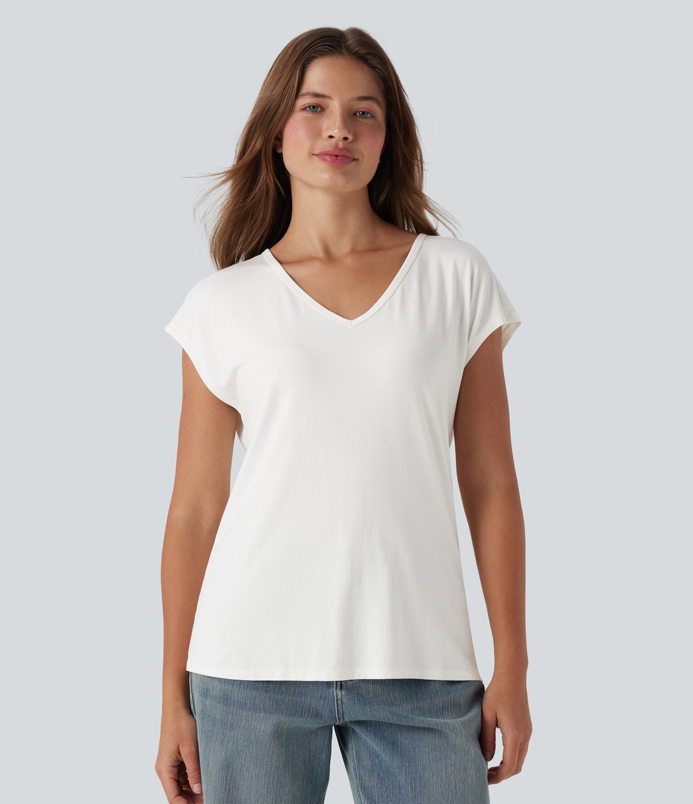 V Neck Short Sleeve Casual T-Shirt