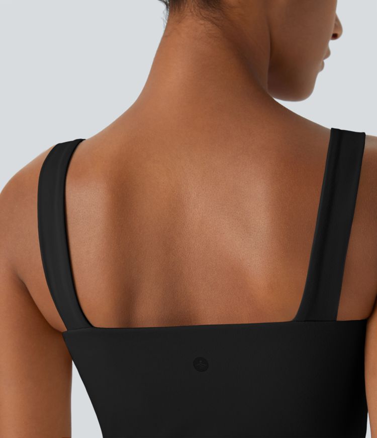 Body Softlyzero™ Plush yoga ajustado botón presión cuello cuadrado sin mangas