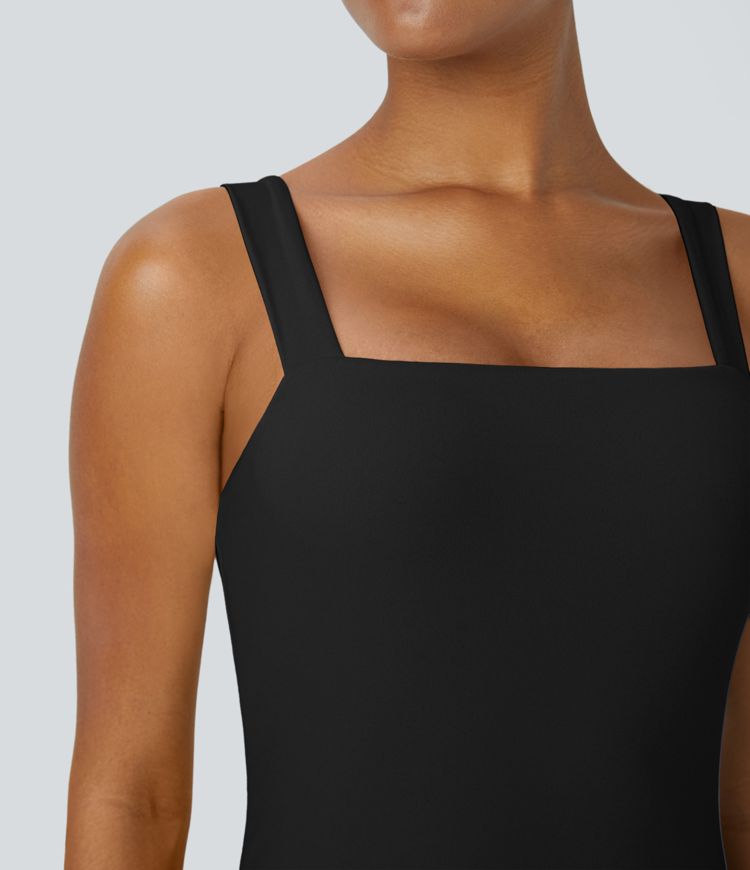 Body Softlyzero™ Plush yoga ajustado botón presión cuello cuadrado sin mangas