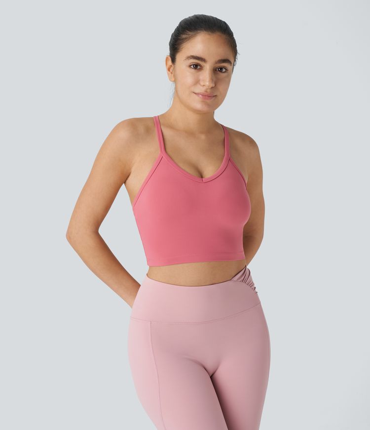 SoftlyZero™ Tie Back Cropped Yoga Tank Vest Top-UPF50+