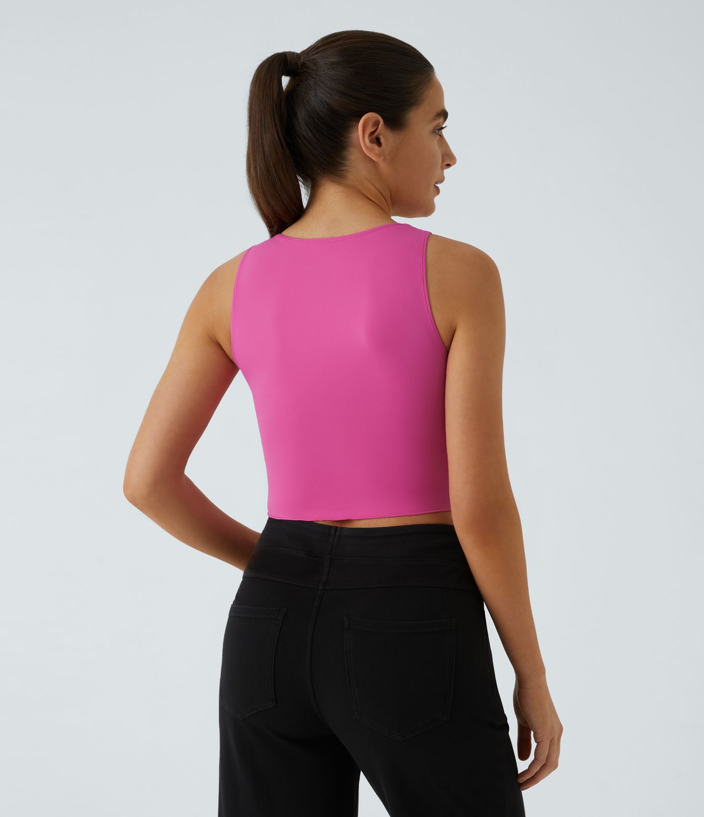 Softlyzero™ Airy Lässiges Crossover Top mit tiefem V-Ausschnitt mit dekorativer Schnalle, gewelltem Rand und Cool-Touch-UPF50+