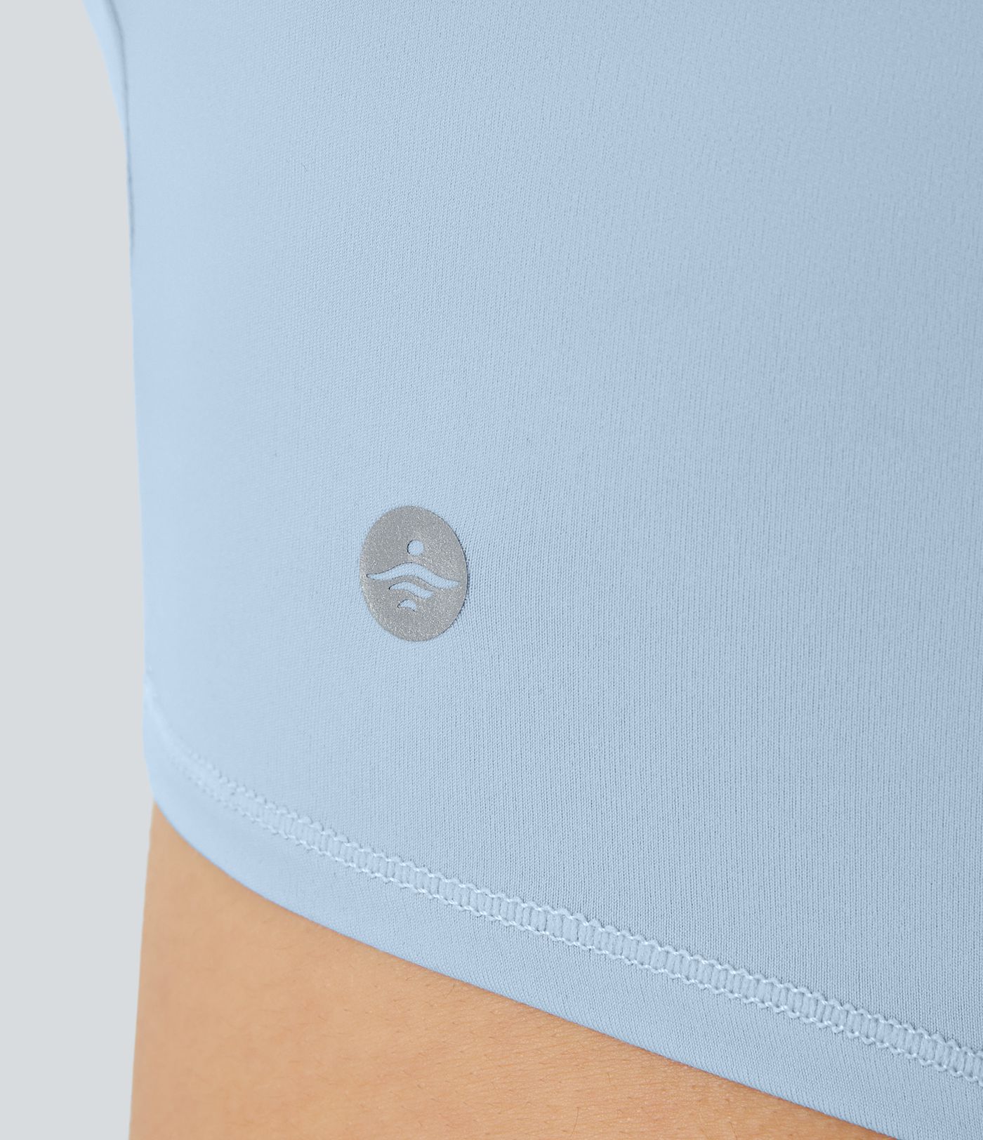  Softlyzero™ Airy, U-Ausschnitt-Tanktop mit überkreuztem Kontrast-Netzstoff, kurz, eng anliegend, Cool Touch