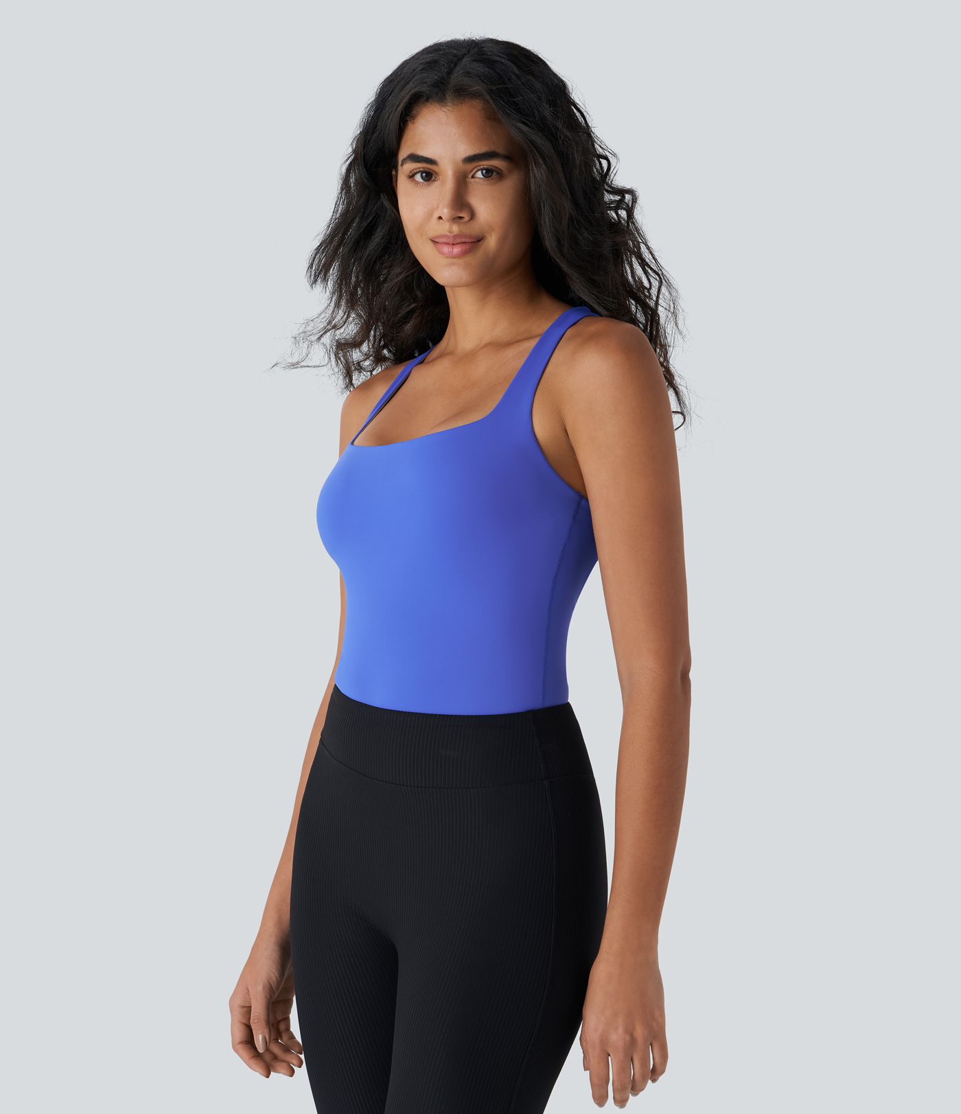SoftlyZero™ Airy Square Neck  Yoga Bodysuit-UPF50+