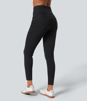 Halara Flex™ Leggings mezclilla elástica polar cintura cruzada tiro alto 7/8