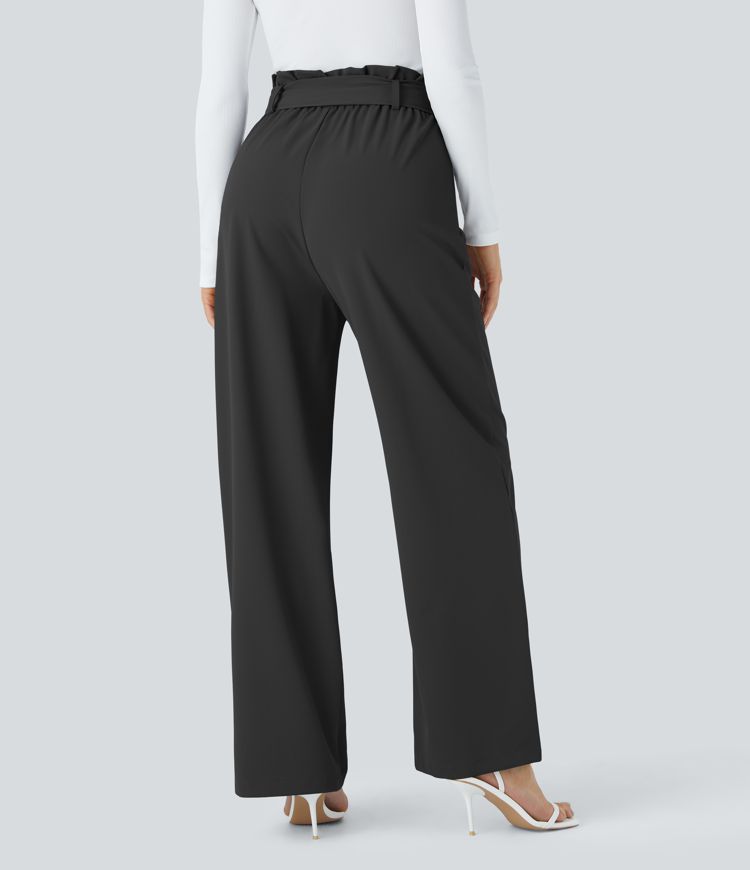 Halara Flex™ Paper Bag High Waisted Belted Pocket Wide Leg Work Pants