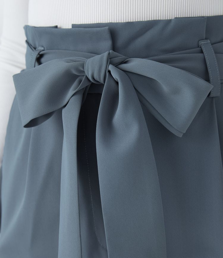 Paper Bag High Waisted Belted Side Pocket Wide Leg Work Pants