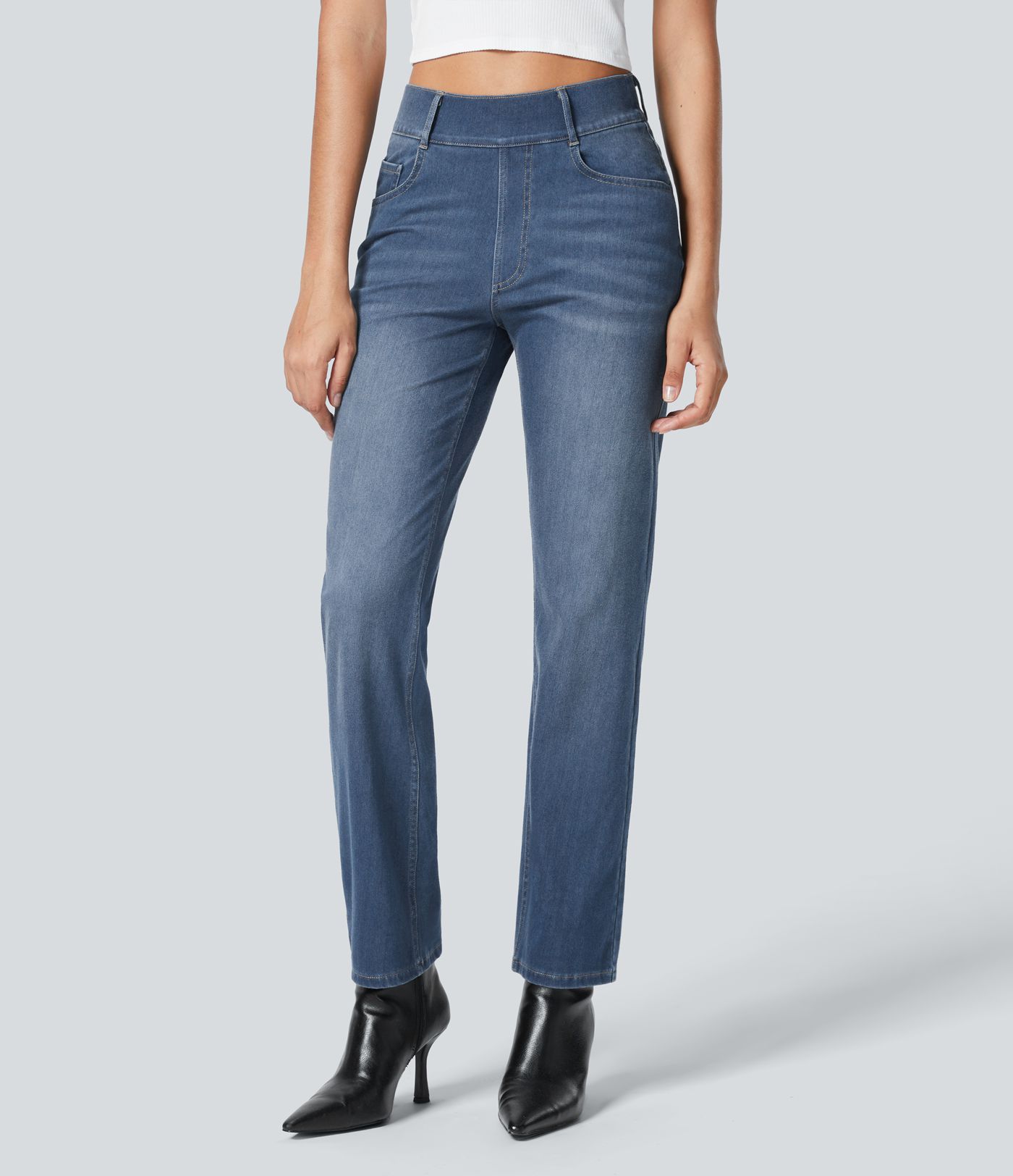 Halara Flex™ High Waisted Pockets Straight Leg Work Jeans