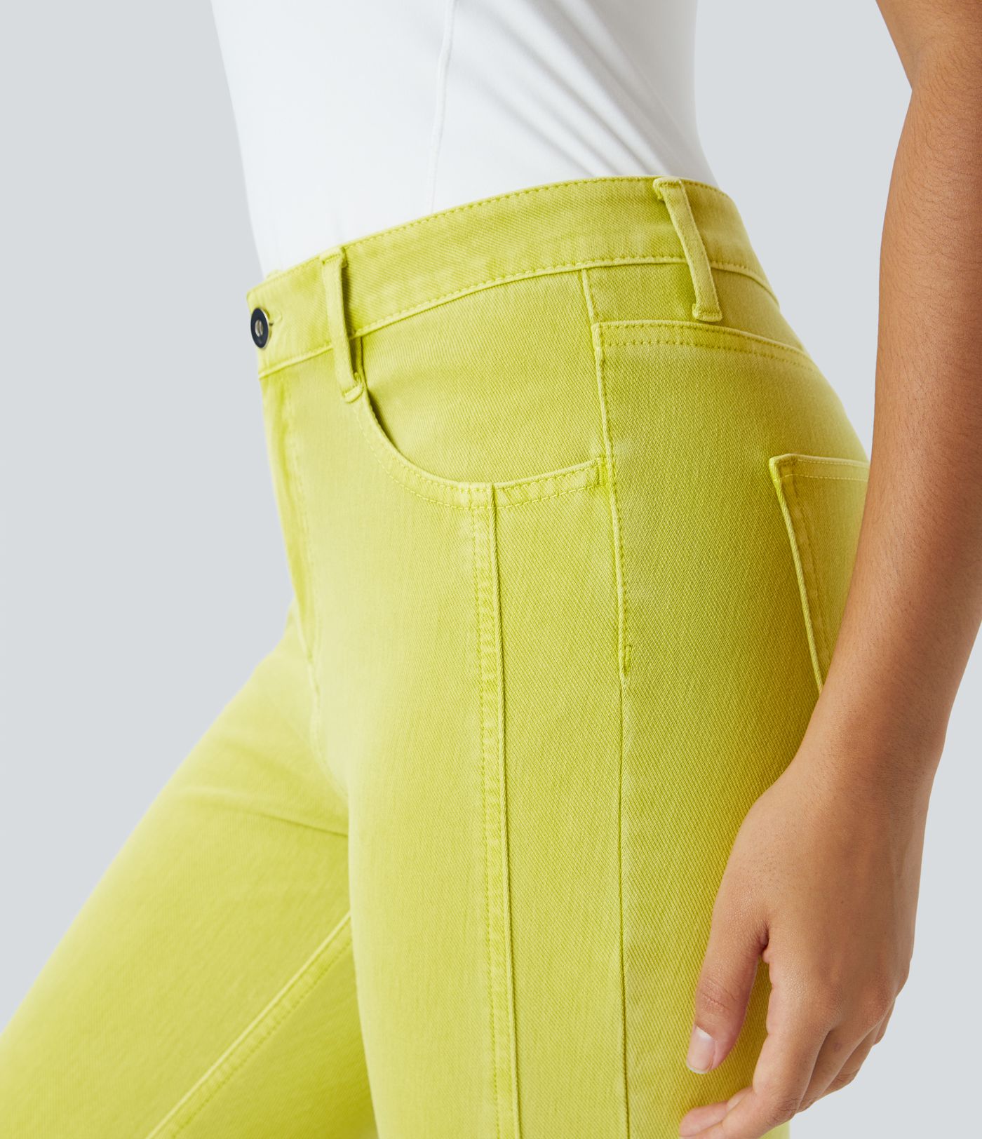 Halara Flex™ Mid Rise Zipper Pockets Colorful Casual Skinny Jeans