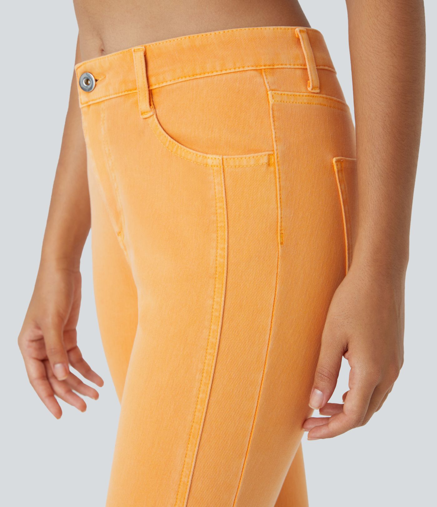 Halara Flex™ Mid Rise Zipper Pockets Colorful Casual Skinny Jeans