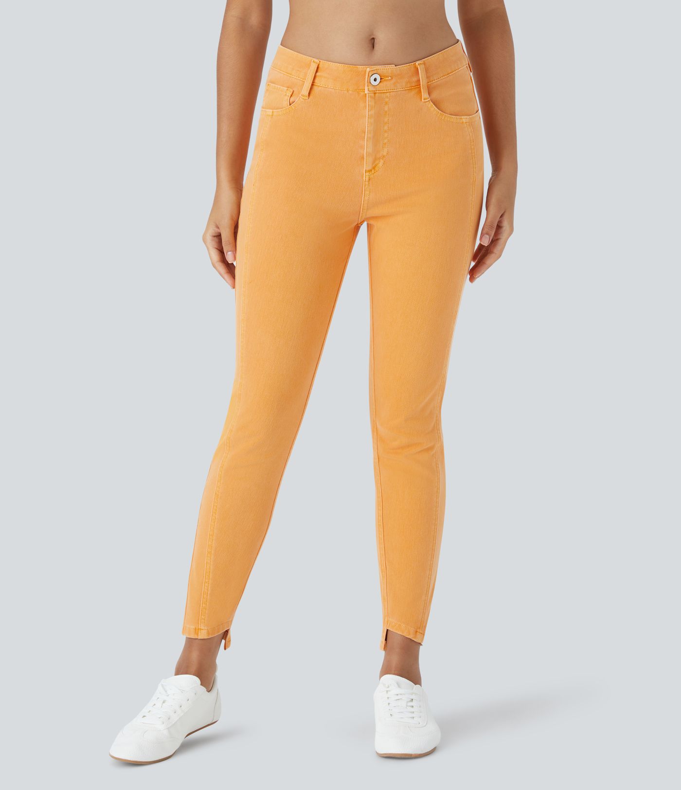 Halara Flex™ Mid Rise Zipper Pockets Colorful Casual Skinny Jeans