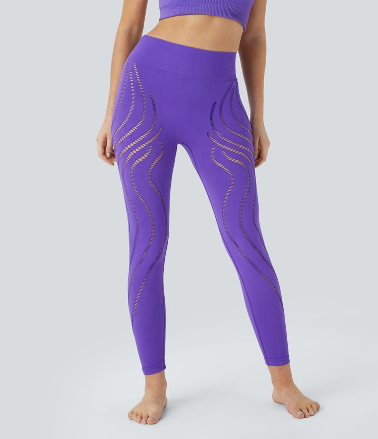 Seamless Flow High Waisted Cut Out Yoga 7/8 Leggings