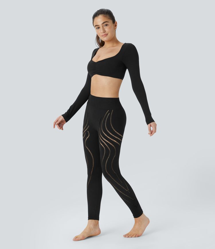 Legging yoga 7/8 taille haute avec découpes sans couture OneForm Seamless Flow