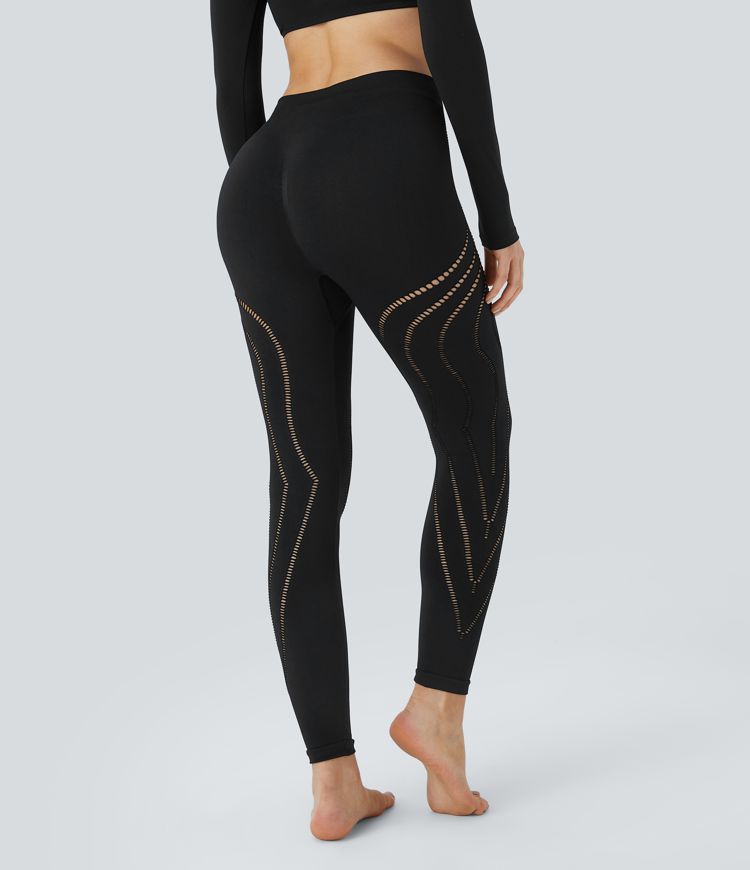 Legging yoga 7/8 taille haute avec découpes sans couture OneForm Seamless Flow
