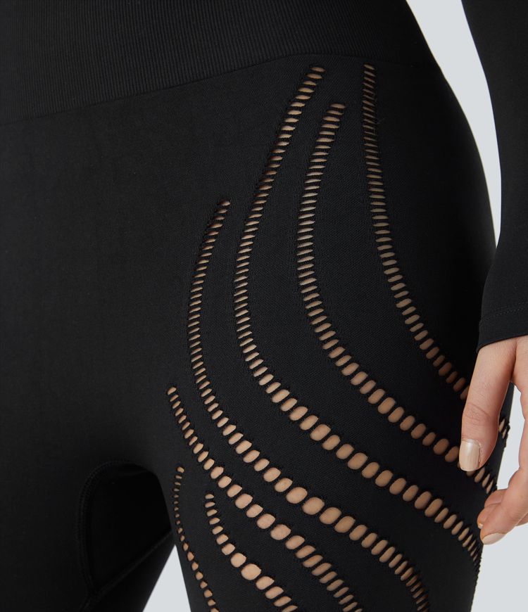 Legging yoga 7/8 taille haute avec découpes sans couture OneForm Seamless Flow