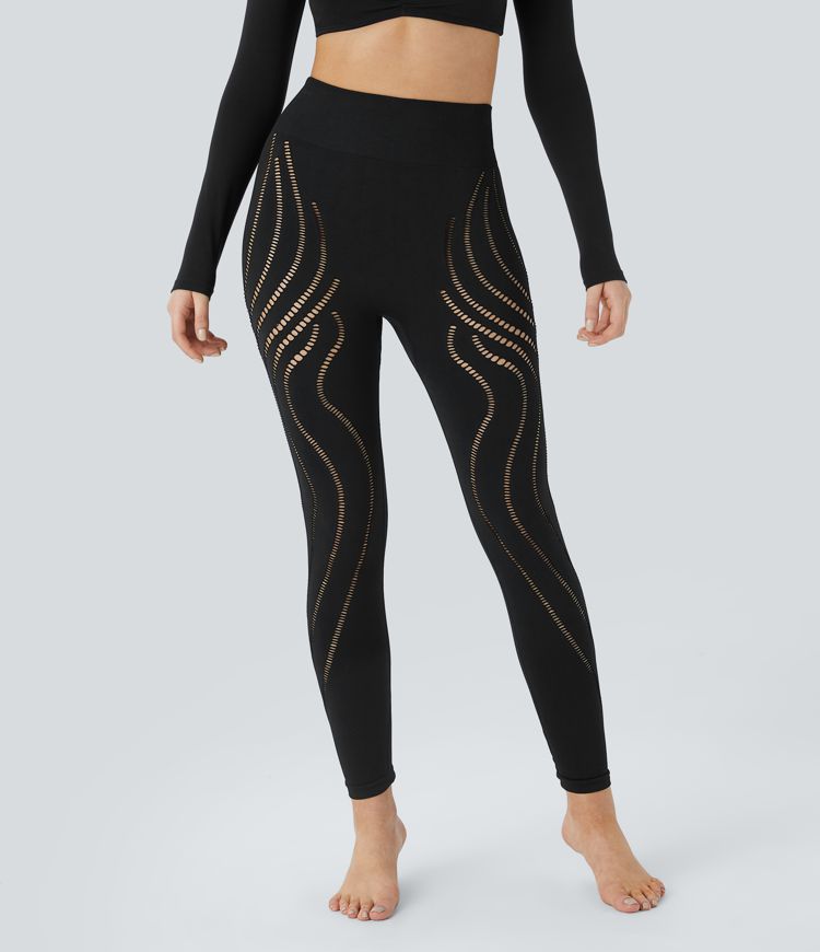 Legging yoga 7/8 taille haute avec découpes sans couture OneForm Seamless Flow