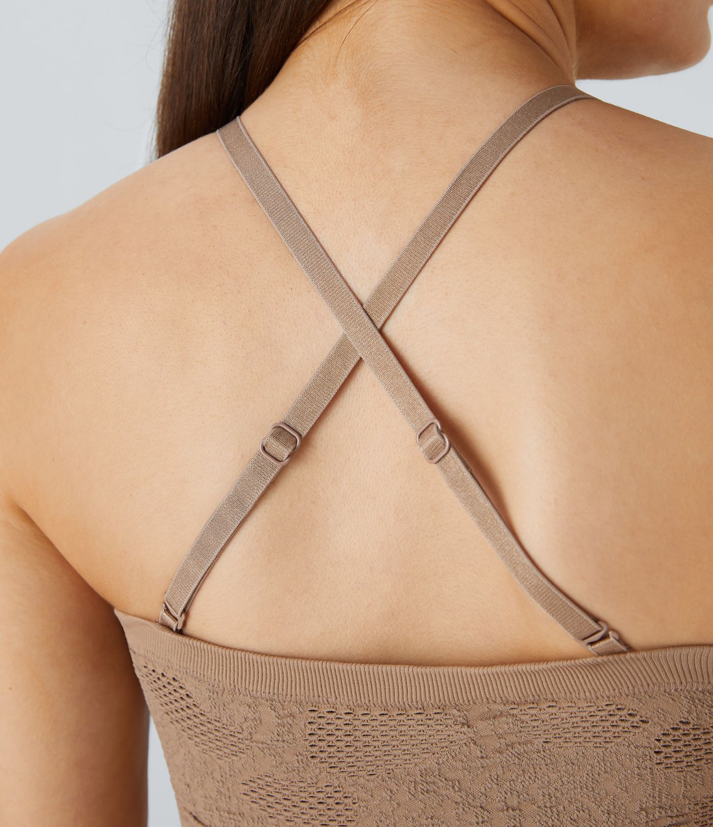 OneForm Seamless Flow Adjustable Removable Strap Jacquard Skinny Yoga Cami Top