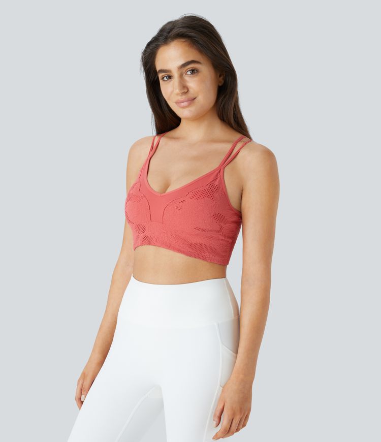 Brassière de sport yoga maintien léger jacquard sans couture OneForm Seamless Flow