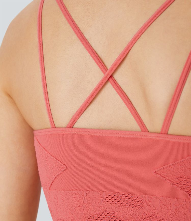 Brassière de sport yoga maintien léger jacquard sans couture OneForm Seamless Flow