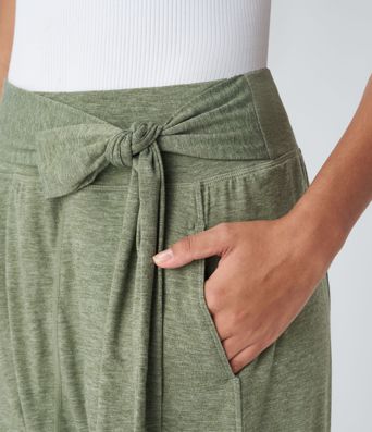 Pantalon Sarouel décontracté à Taille Moyenne avec Poches et Liens