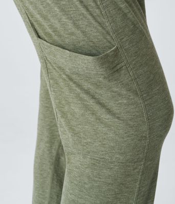 Pantalon Sarouel décontracté à Taille Moyenne avec Poches et Liens