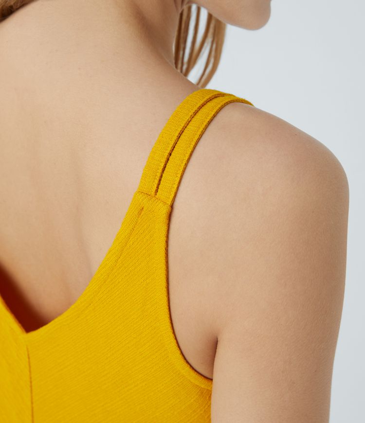 Double Straps V Neck Pocket Wide Leg Casual Jumpsuit