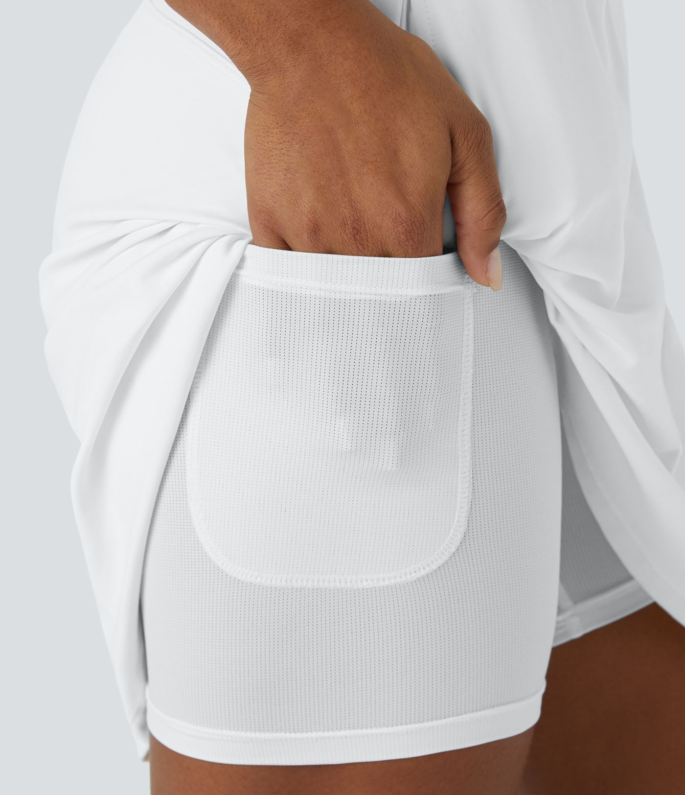 High Waisted Pocket Split 2-in-1 A Line Golf Skirt