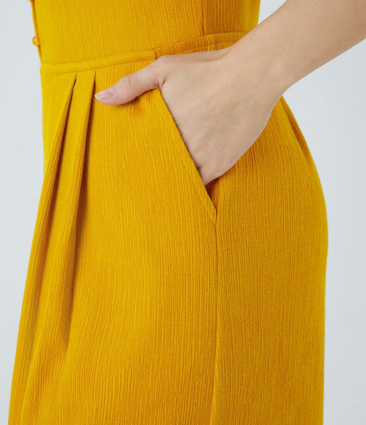 Double Straps V Neck Pocket Wide Leg Casual Jumpsuit